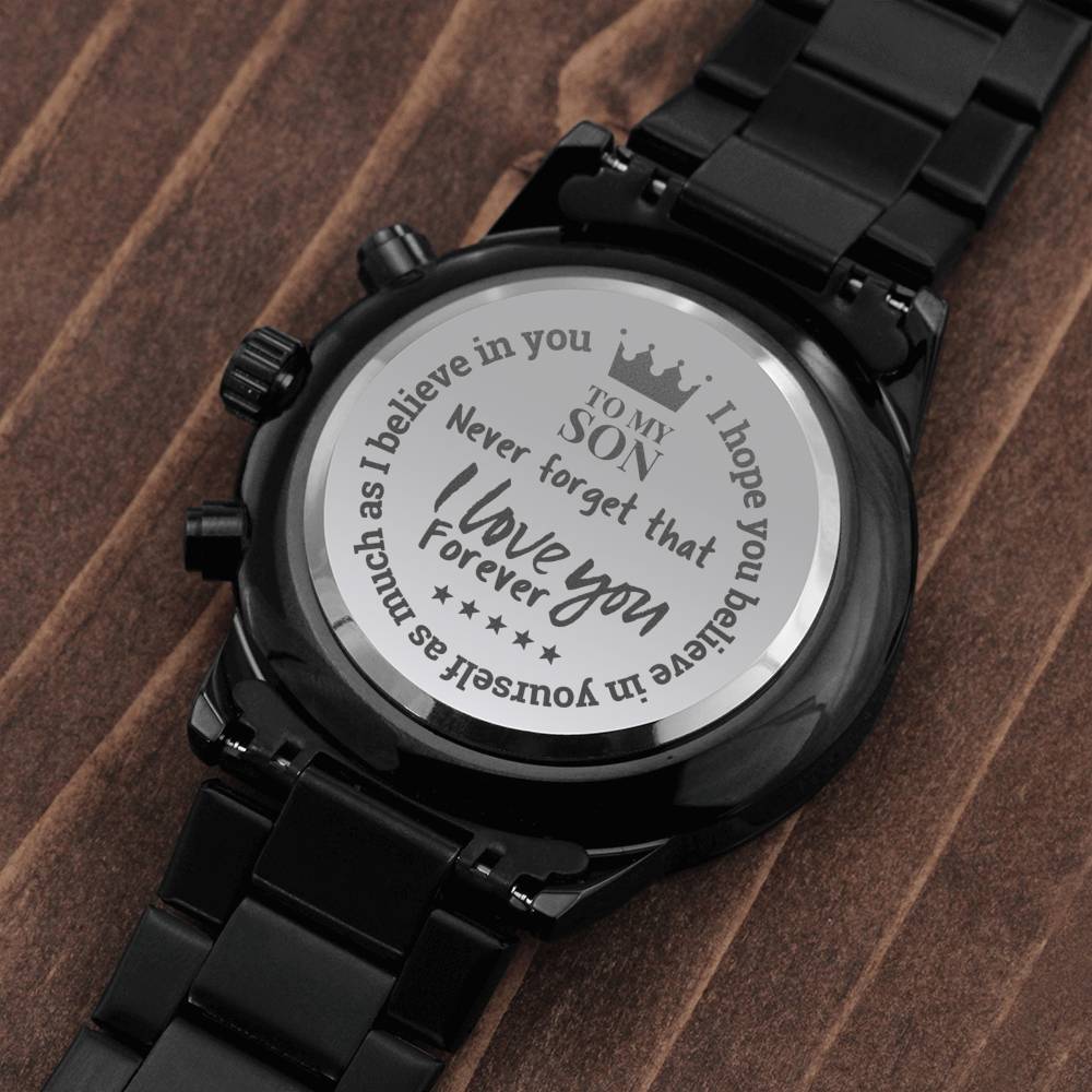 To My Son - "Love You Forever" Engraved Mens Luxury Chronograph Watch