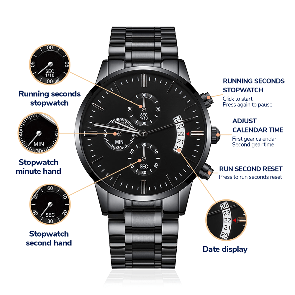 To My Grandson - "Most Beautiful Chapters" Engraved Mens Luxury Chronograph Watch