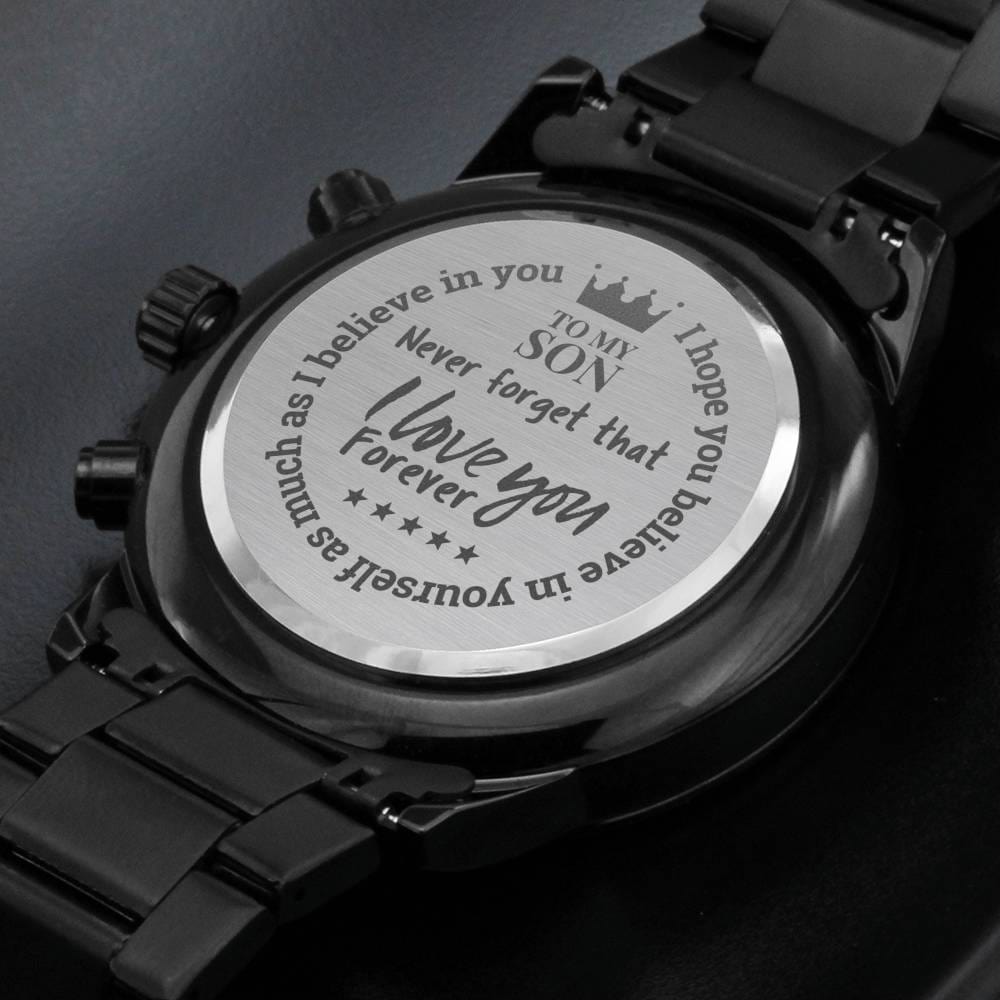 To My Son - "Love You Forever" Engraved Mens Luxury Chronograph Watch
