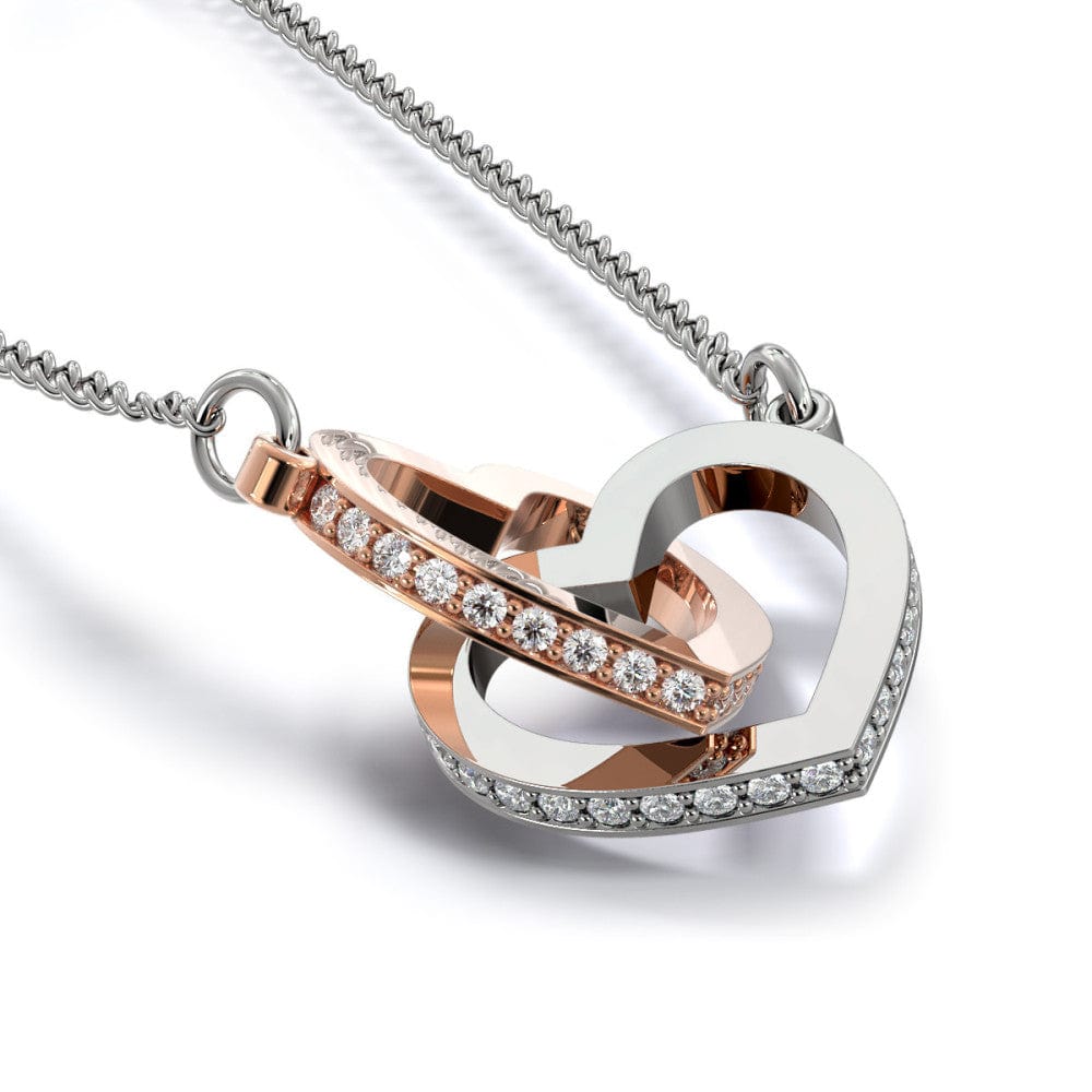 Dad To Daughter - "Never Forget" Interlocking Hearts 3D Necklace