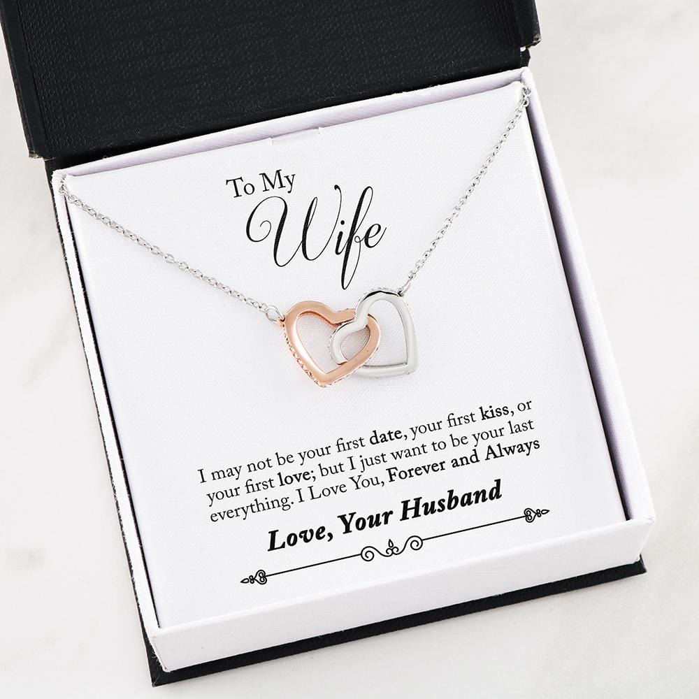 Husband To Wife - "Last Everything" Interlocking Hearts 3D Necklace