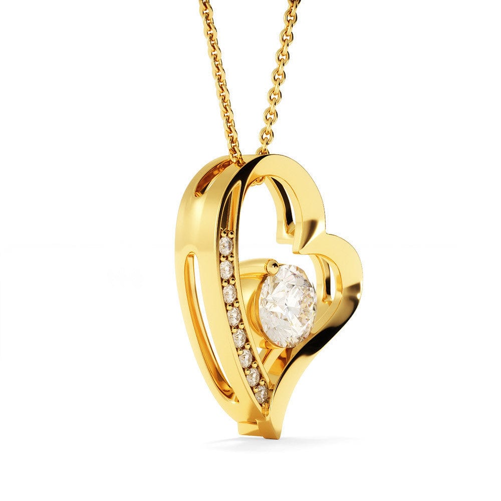 Dad To Daughter - "Always Be Safe" Forever Love 3D Heart Necklace