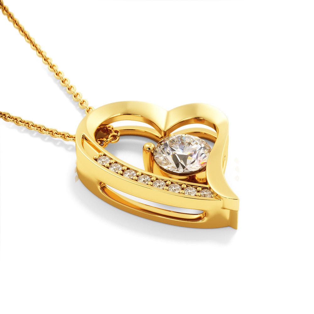 Dad To Daughter - "Never Forget" Forever Love 3D Heart Necklace