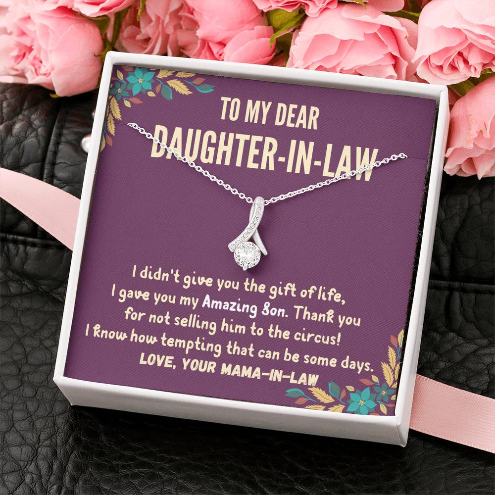 To My Daughter-In-Law - Alluring Beauty 3D Necklace (14k White Gold)