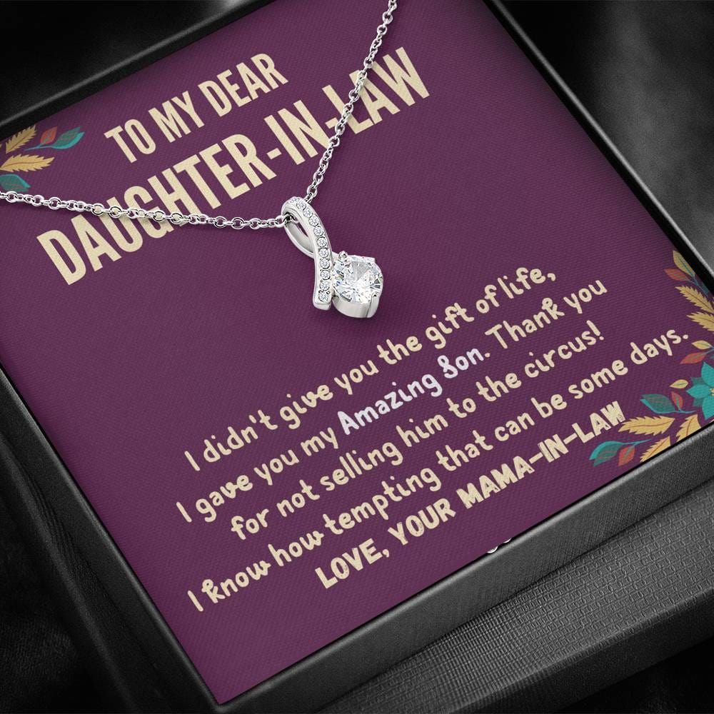 To My Daughter-In-Law - Alluring Beauty 3D Necklace (14k White Gold)