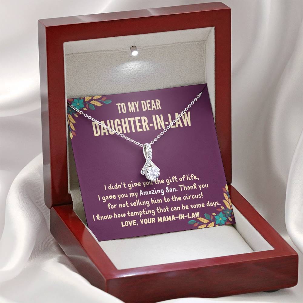 To My Daughter-In-Law - Alluring Beauty 3D Necklace (14k White Gold)