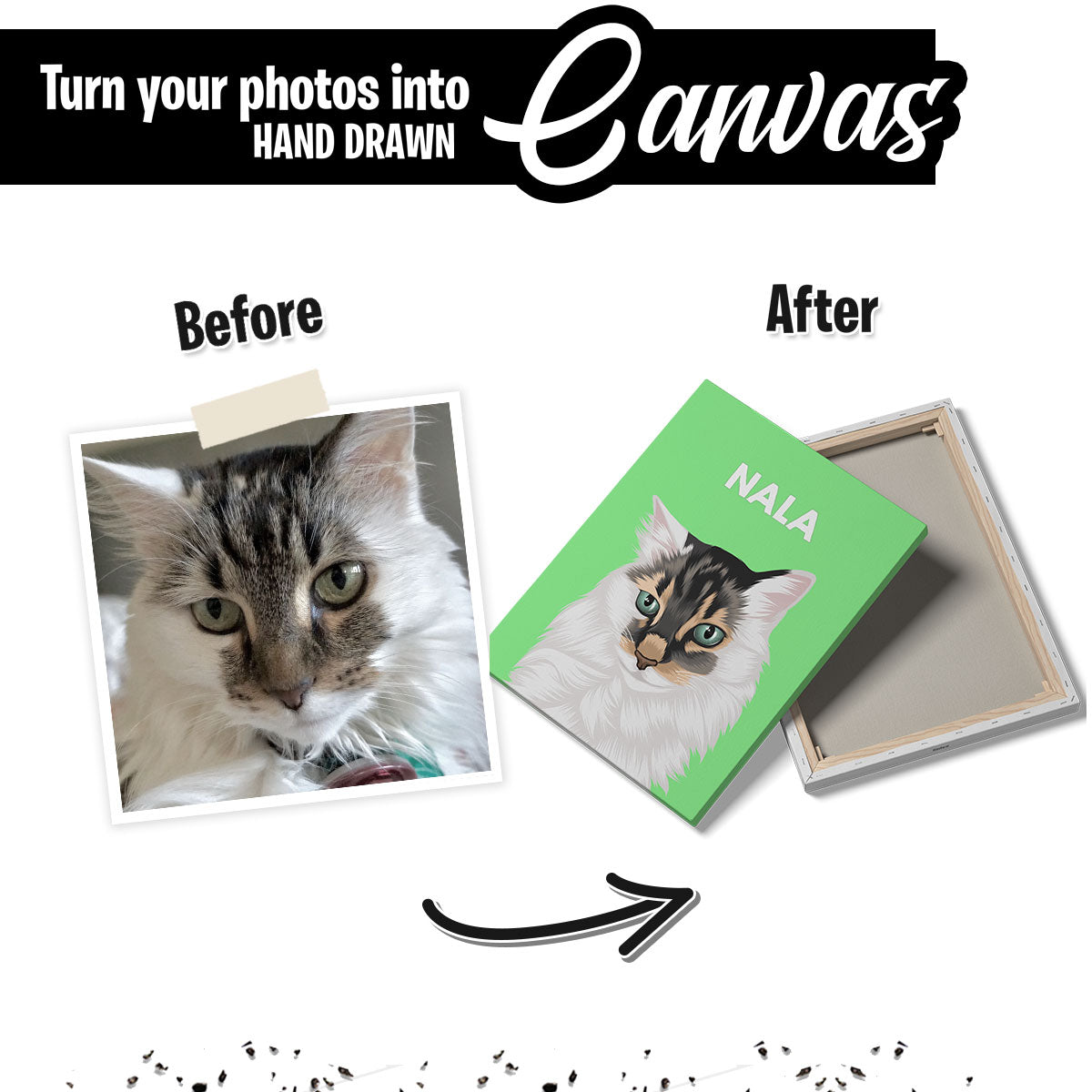 Custom Cat Portrait Canvas