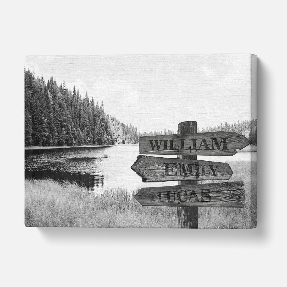 Custom Multiple Names Lake Canvas