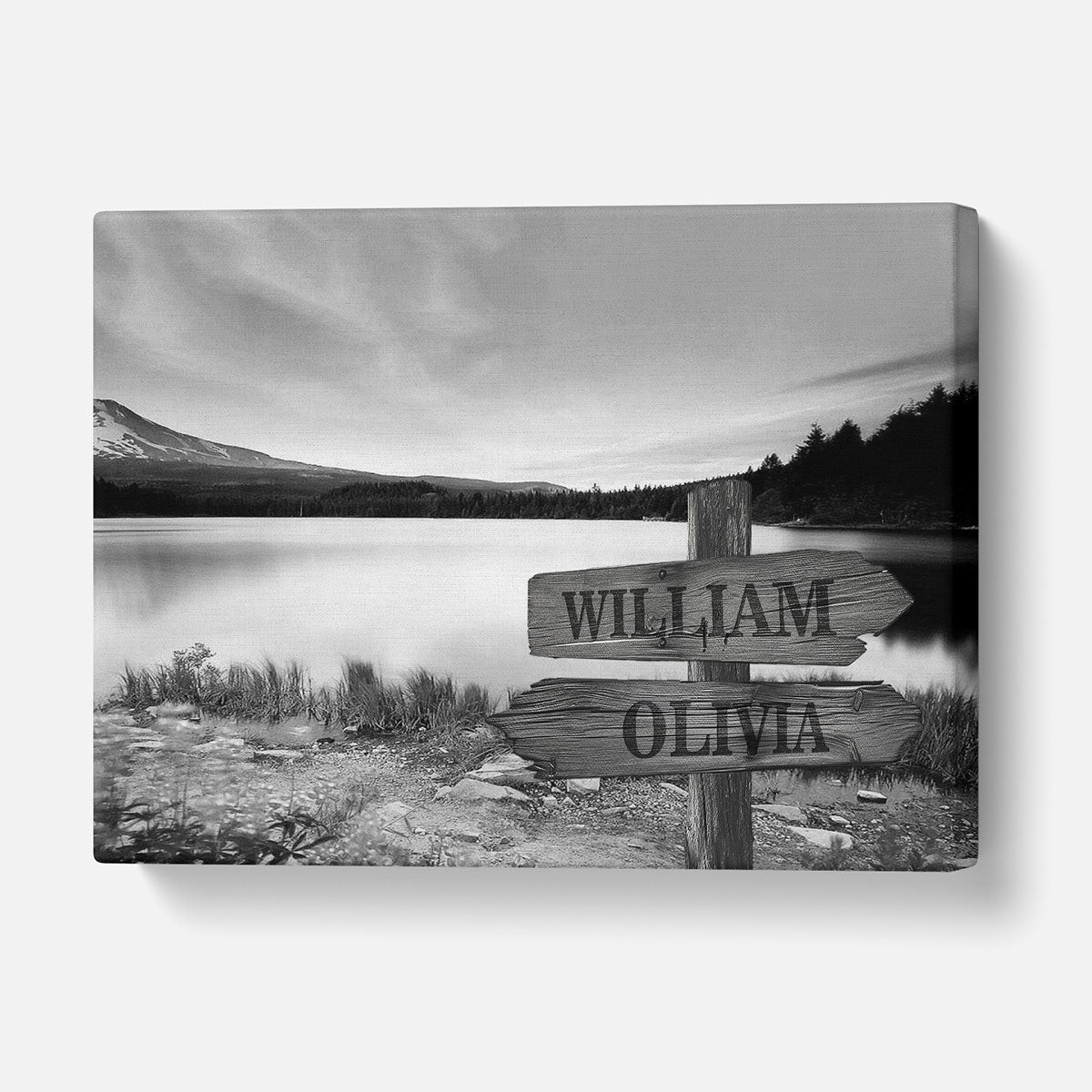 Custom Multiple Names Mountain Canvas