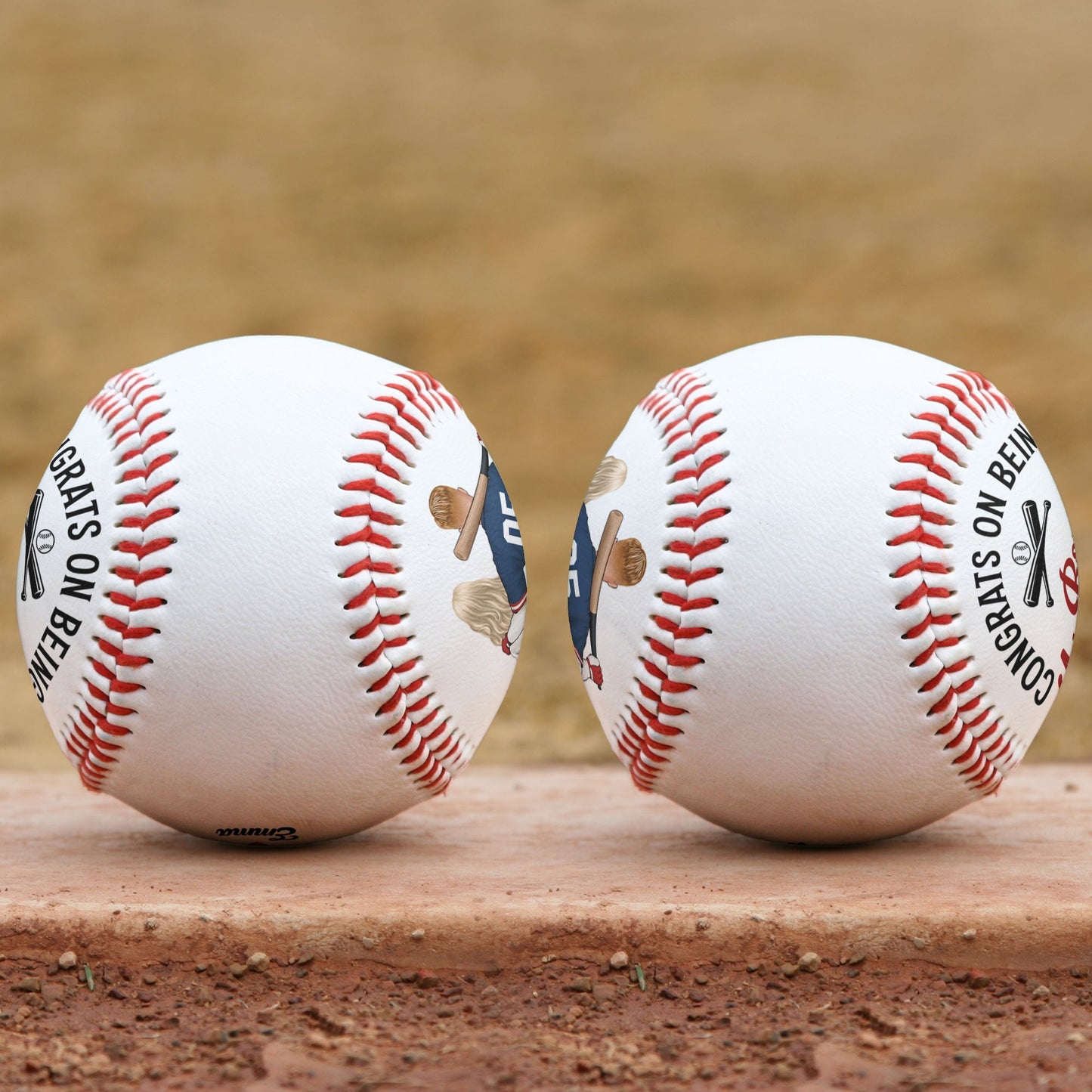 Personalized baseball gift for boyfriend. White PU leather baseballs with red stitching, perfect for boyfriend gifts.