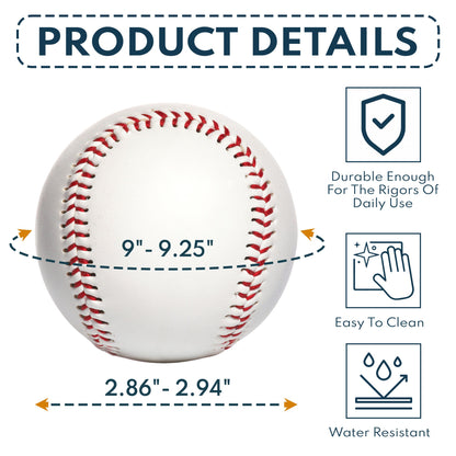Personalized baseball gift with 'Congrats on being my Boyfriend', PU leather, detailed dimensions.
