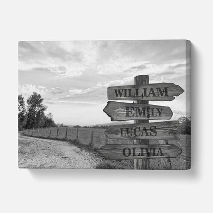 Custom Multiple Names Farm Canvas