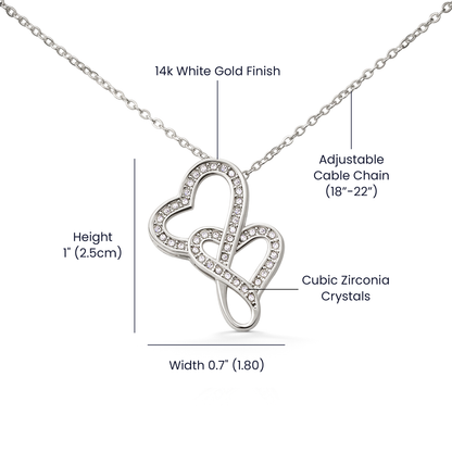 To Daughter from Dad - "I Believe In You" Heart-To-Heart Necklace - D2D1