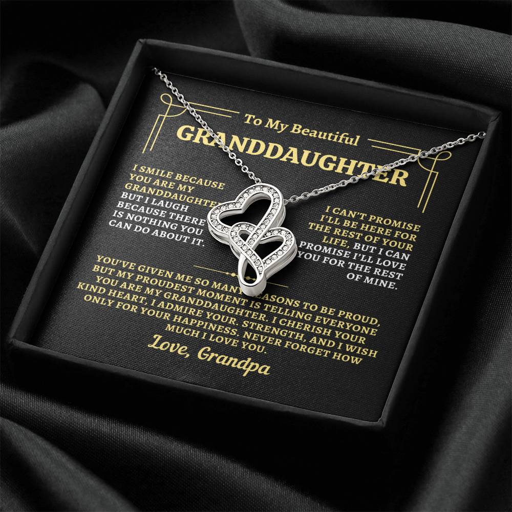 To Granddaughter from Grandpa - "Proudest Moment" Heart-To-Heart Necklace - GP2GD2