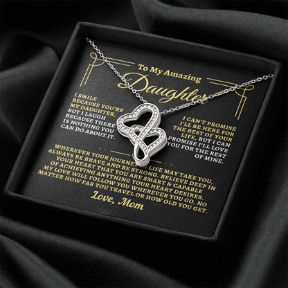 To Daughter from Mom - "My Love Will Follow" Heart-To-Heart Necklace - M2D3