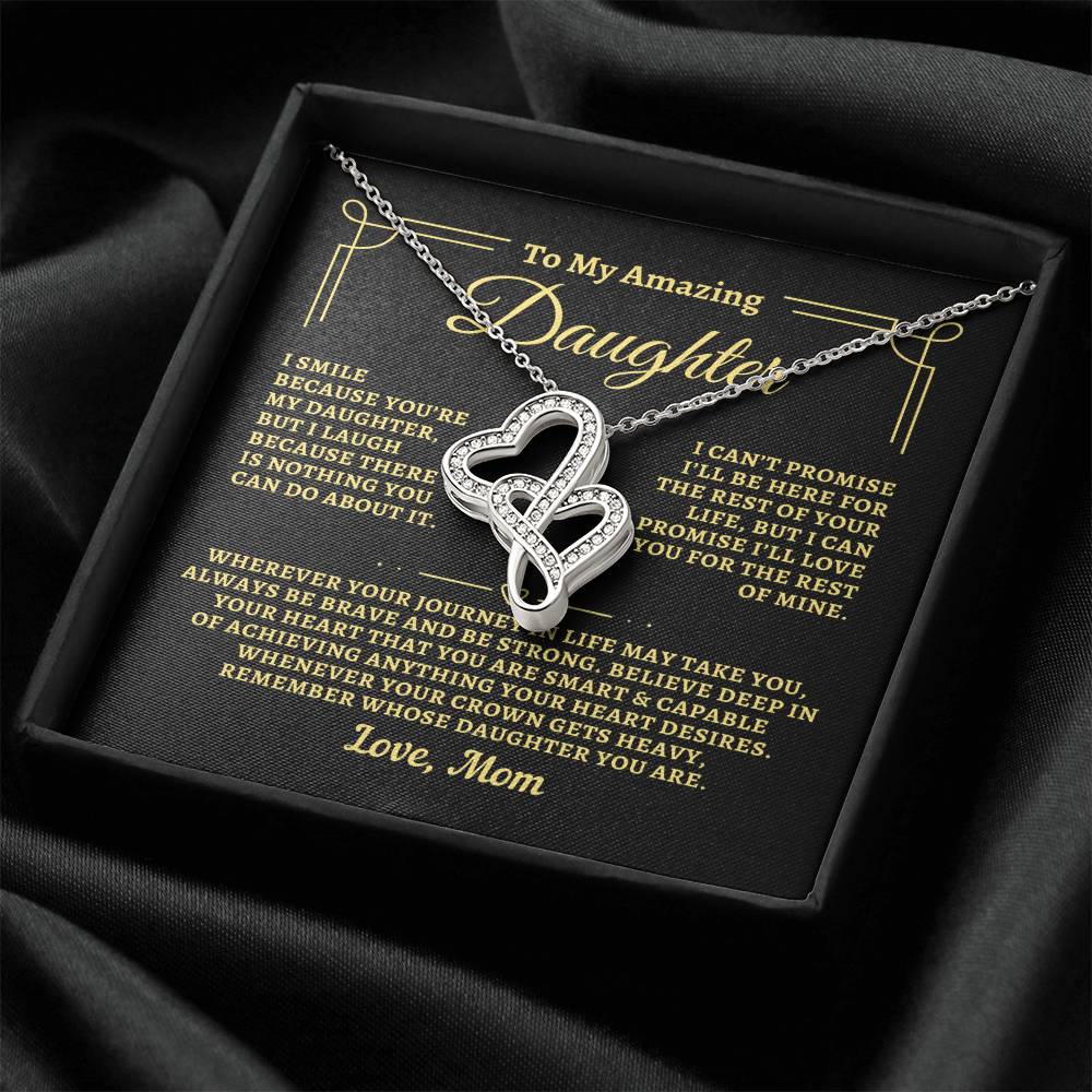 To Daughter from Mom - "Remember" Heart-To-Heart Necklace - M2D2
