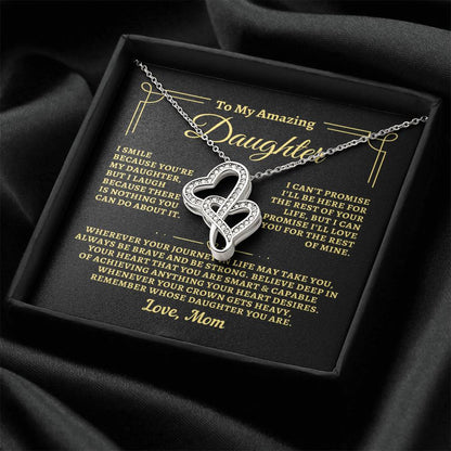 To Daughter from Mom - "Remember" Heart-To-Heart Necklace - M2D2