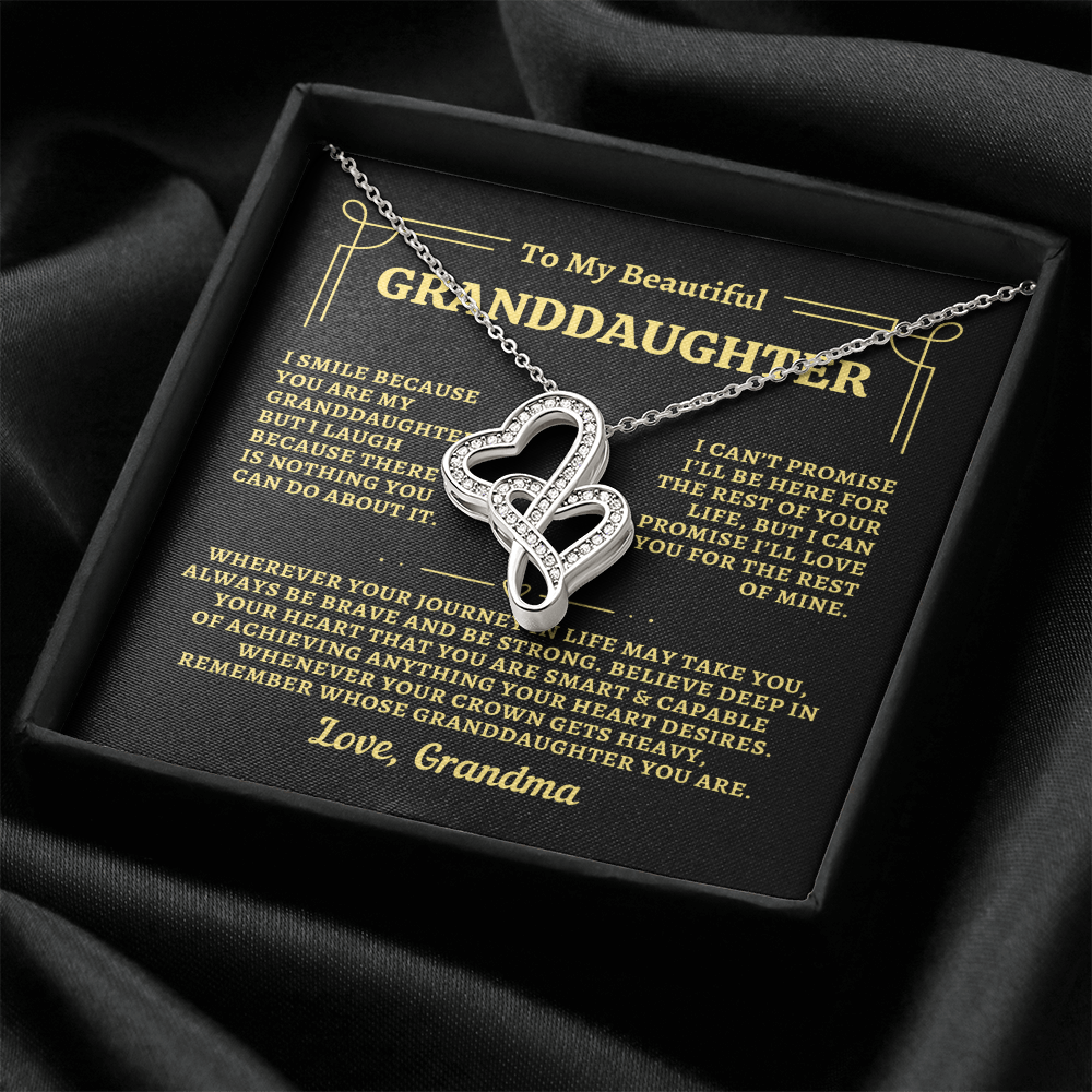 To Granddaughter from Grandma - "Remember" Heart-To-Heart Necklace - GM2GD2