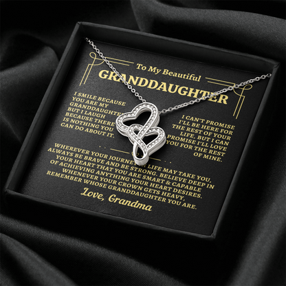 To Granddaughter from Grandma - "Remember" Heart-To-Heart Necklace - GM2GD2