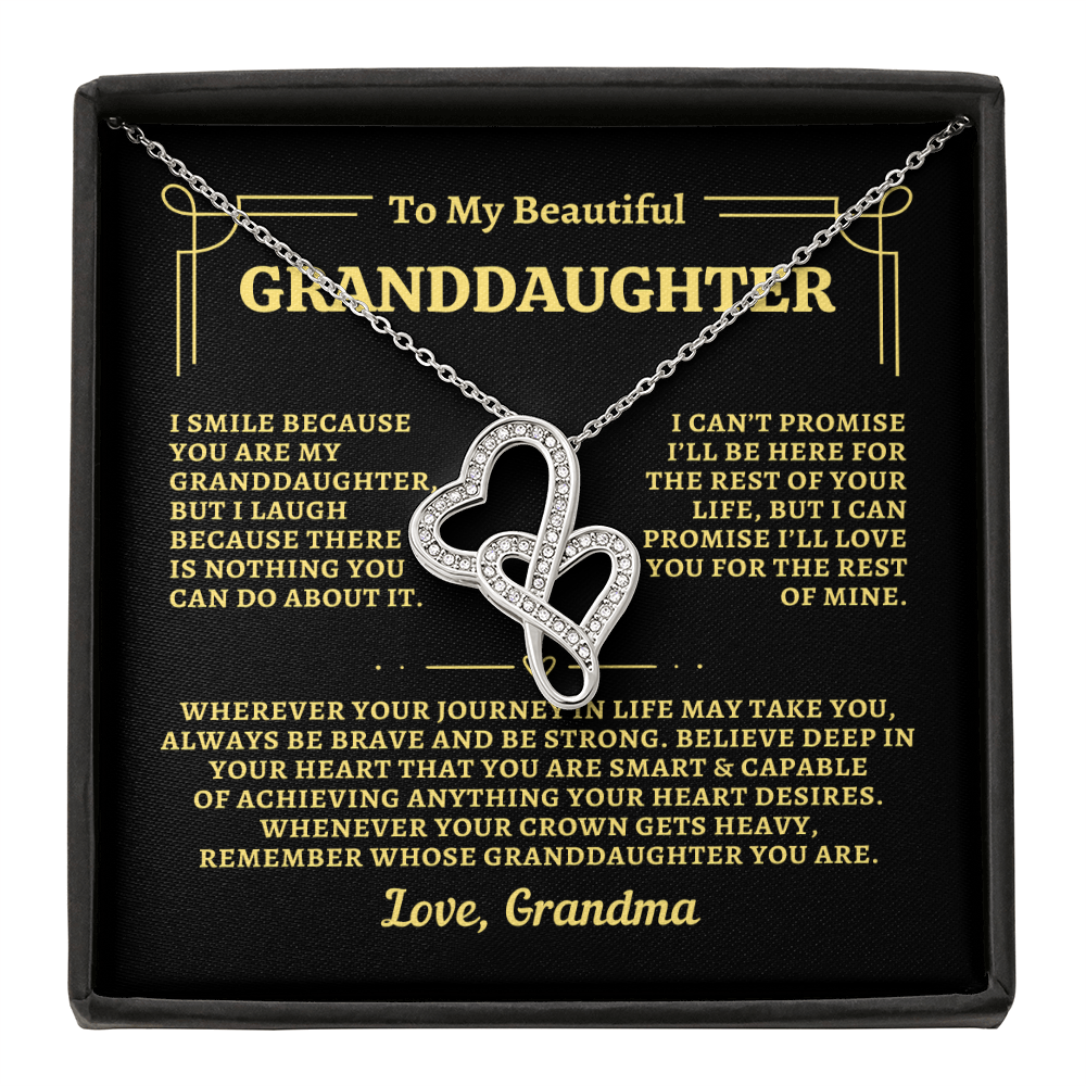 To Granddaughter from Grandma - "Remember" Heart-To-Heart Necklace - GM2GD2