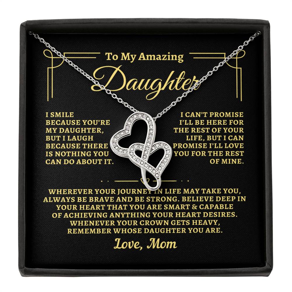 To Daughter from Mom - "Remember" Heart-To-Heart Necklace - M2D2