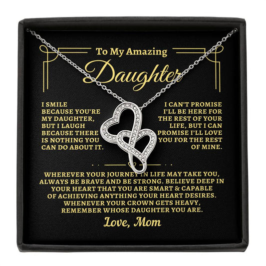 To Daughter from Mom - "Remember" Heart-To-Heart Necklace - M2D2