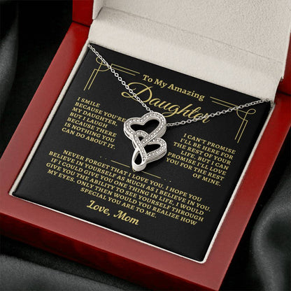 To Daughter from Mom - "I Believe In You" Heart-To-Heart Necklace - M2D1