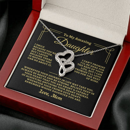 To Daughter from Mom - "Remember" Heart-To-Heart Necklace - M2D2