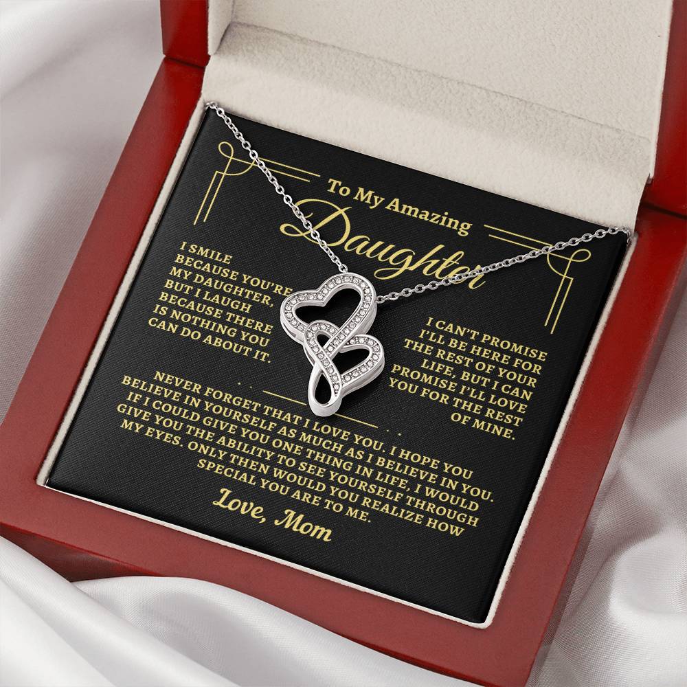 To Daughter from Mom - "I Believe In You" Heart-To-Heart Necklace - M2D1