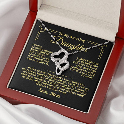 To Daughter from Mom - "I Believe In You" Heart-To-Heart Necklace - M2D1