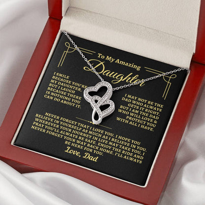 To Daughter from Dad - "Way Back Home" Heart-To-Heart Necklace - D2D3