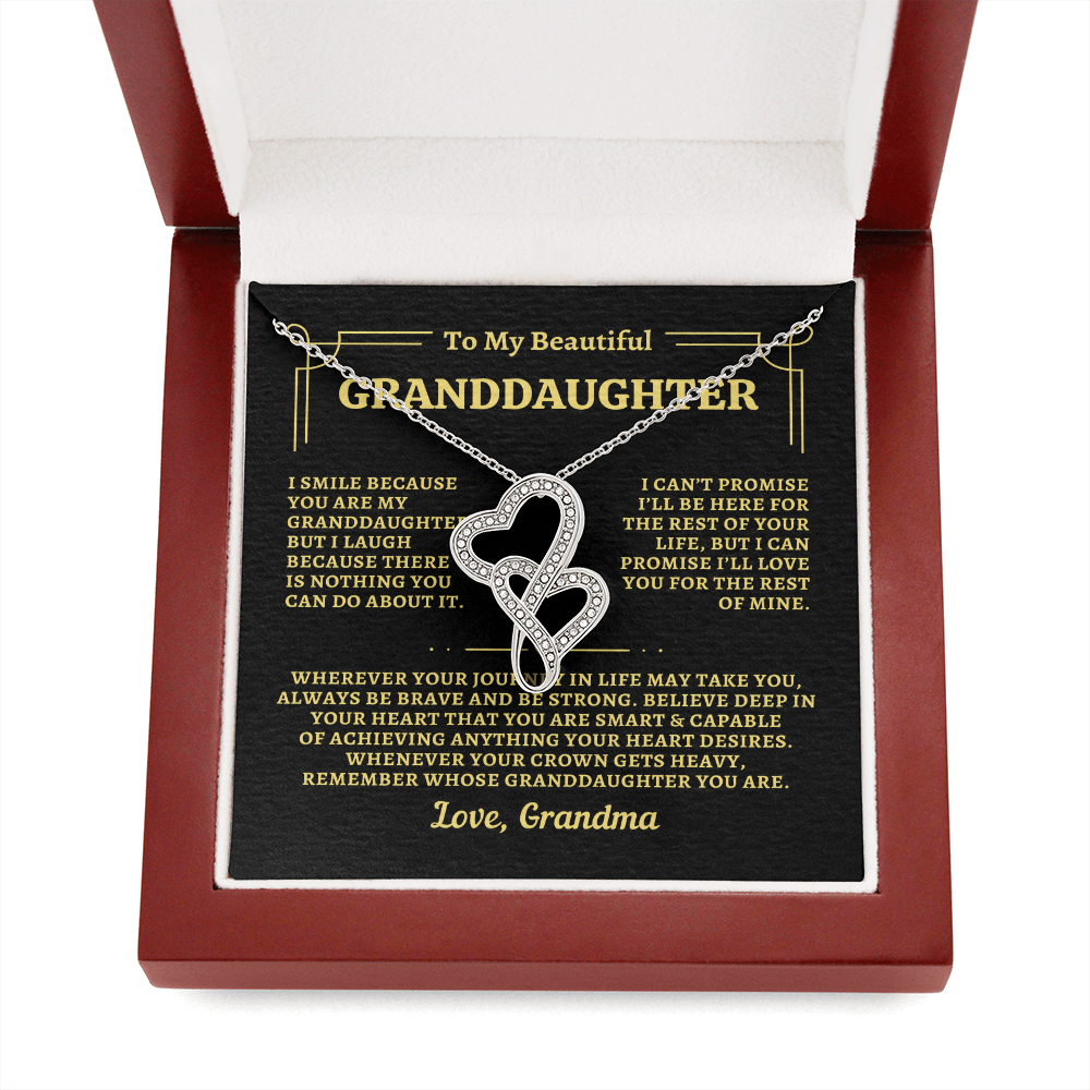 To Granddaughter from Grandma - "Remember" Heart-To-Heart Necklace - GM2GD2