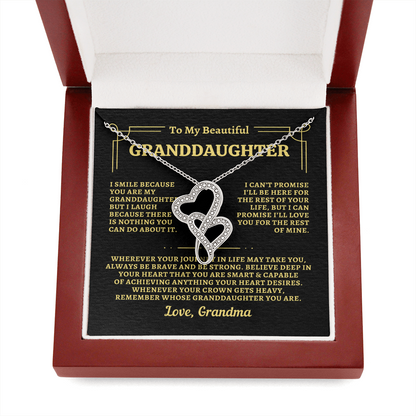 To Granddaughter from Grandma - "Remember" Heart-To-Heart Necklace - GM2GD2