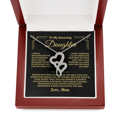 To Daughter from Mom - "Remember" Heart-To-Heart Necklace - M2D2