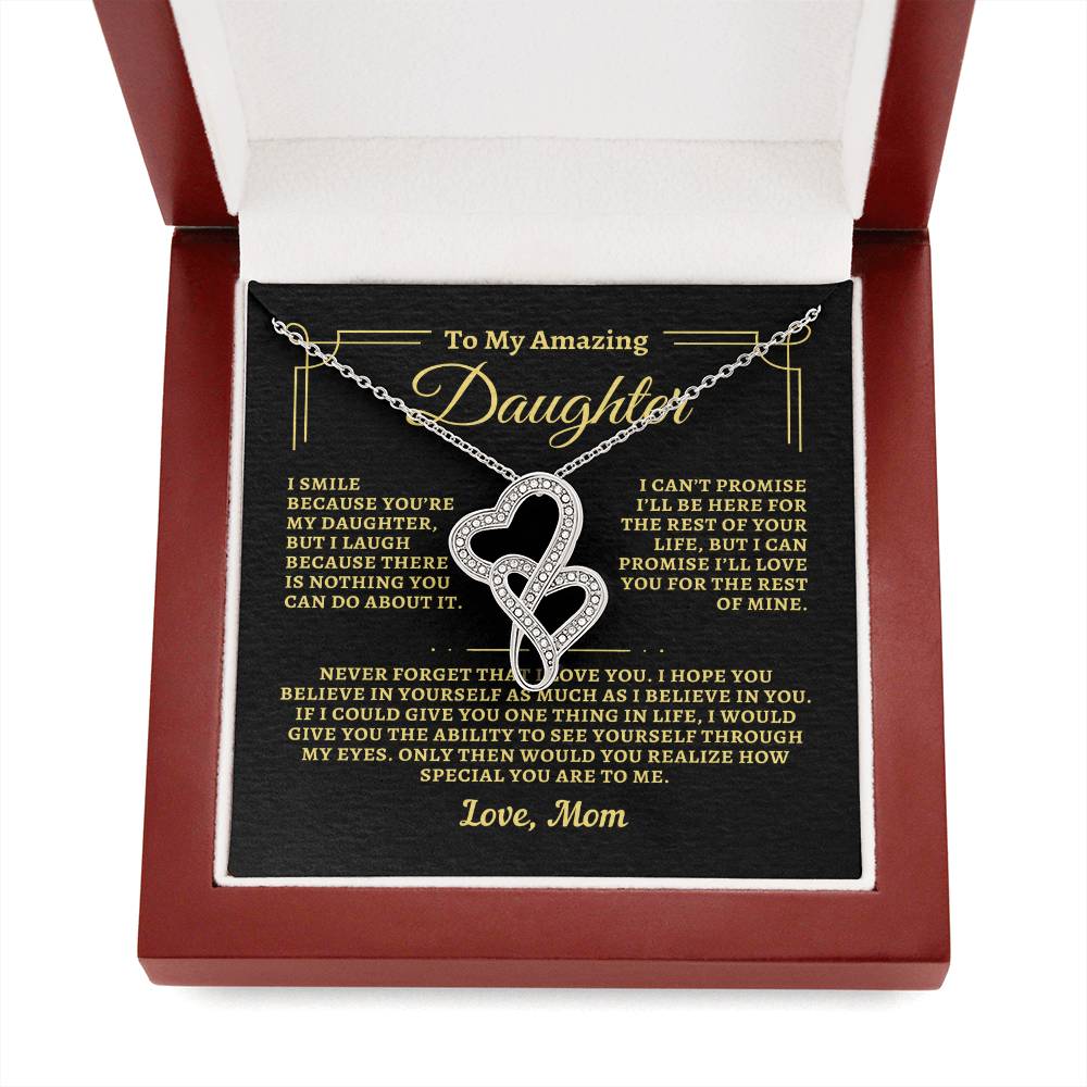 To Daughter from Mom - "I Believe In You" Heart-To-Heart Necklace - M2D1