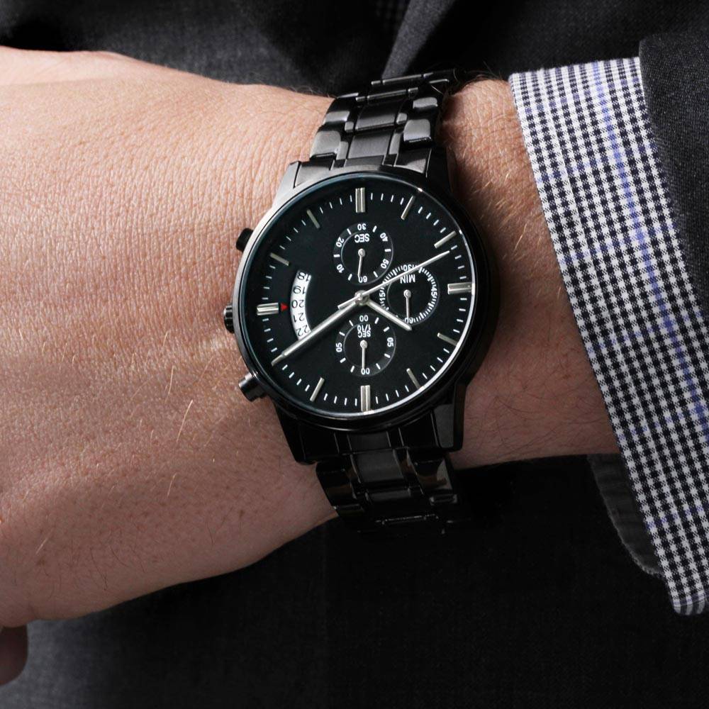 To My Son - "Most Beautiful Chapters" Engraved Mens Luxury Chronograph Watch