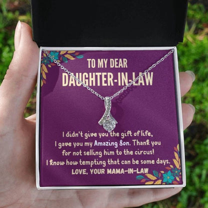 To My Daughter-In-Law - Alluring Beauty 3D Necklace (14k White Gold)