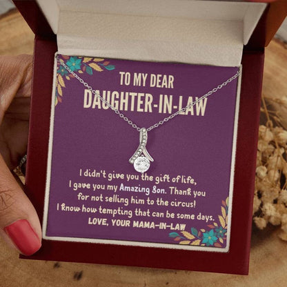 To My Daughter-In-Law - Alluring Beauty 3D Necklace (14k White Gold)