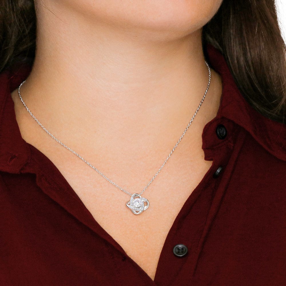 H2W-N11 - Gift For Wife: "I Love You The Most Forever & Always" Knot Necklace