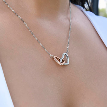 Husband To Wife - "I'm Not Perfect" Interlocking Hearts 3D Necklace