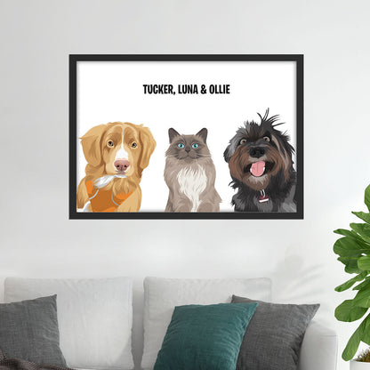 Custom Multiple Pet Portrait