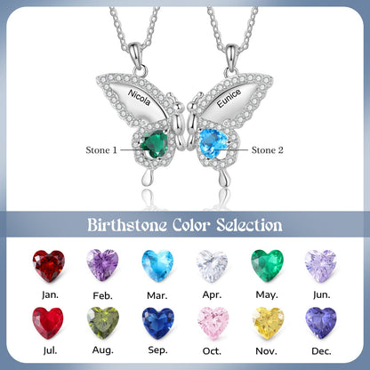 Faves Custom Birthstone Butterfly Necklace