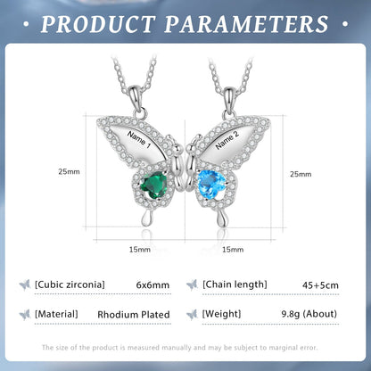 Faves Custom Birthstone Butterfly Necklace