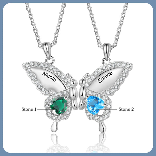 Faves Custom Birthstone Butterfly Necklace