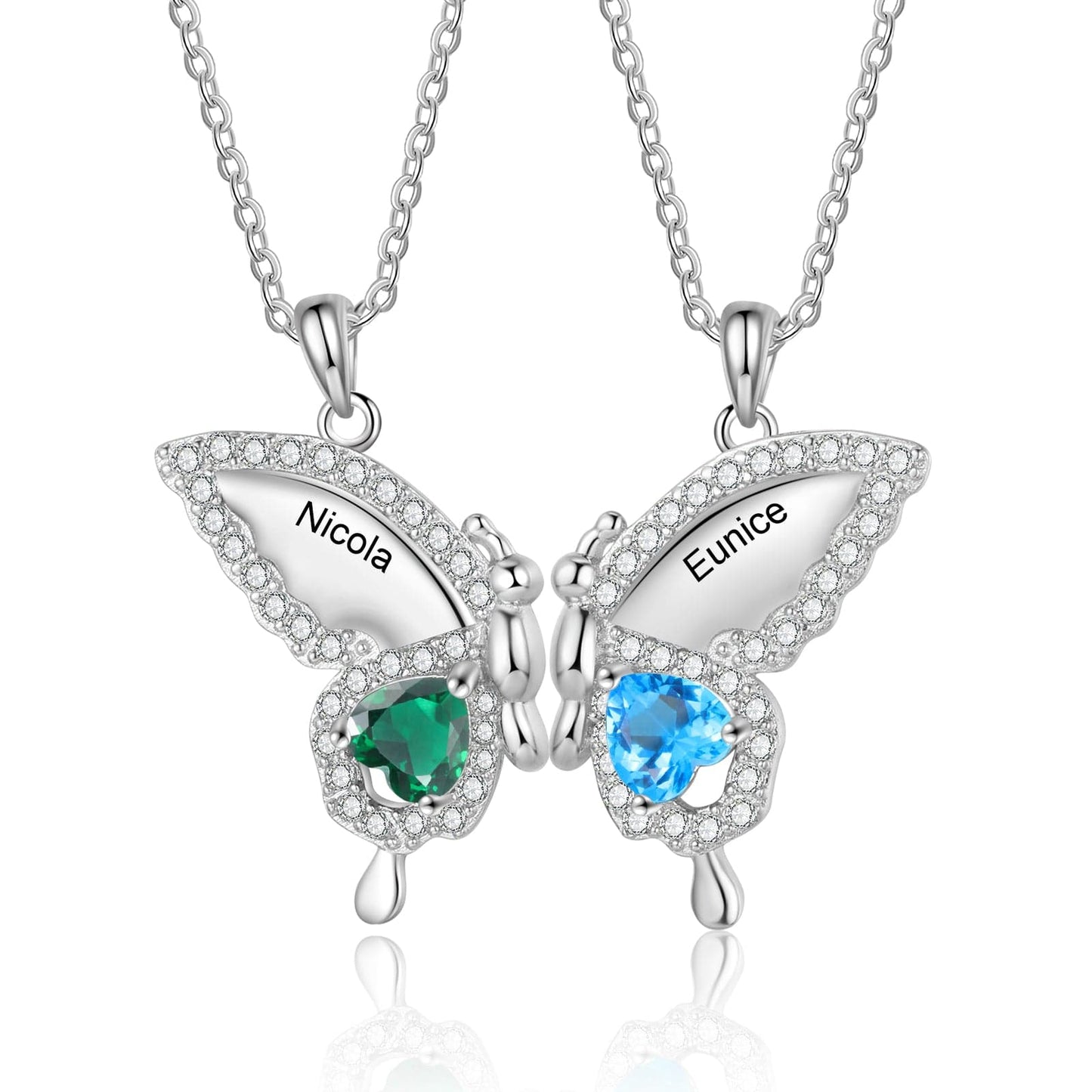 Faves Custom Birthstone Butterfly Necklace