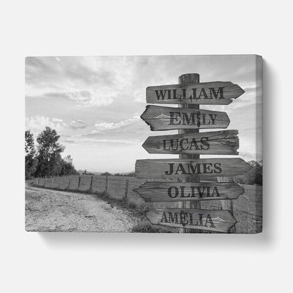 Custom Multiple Names Farm Canvas