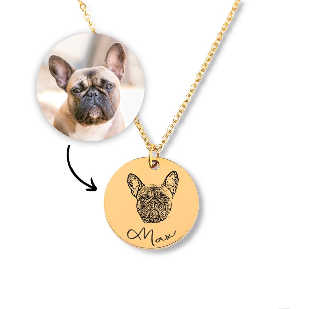 Best Dog Mom - Custom Pet Portrait Necklace