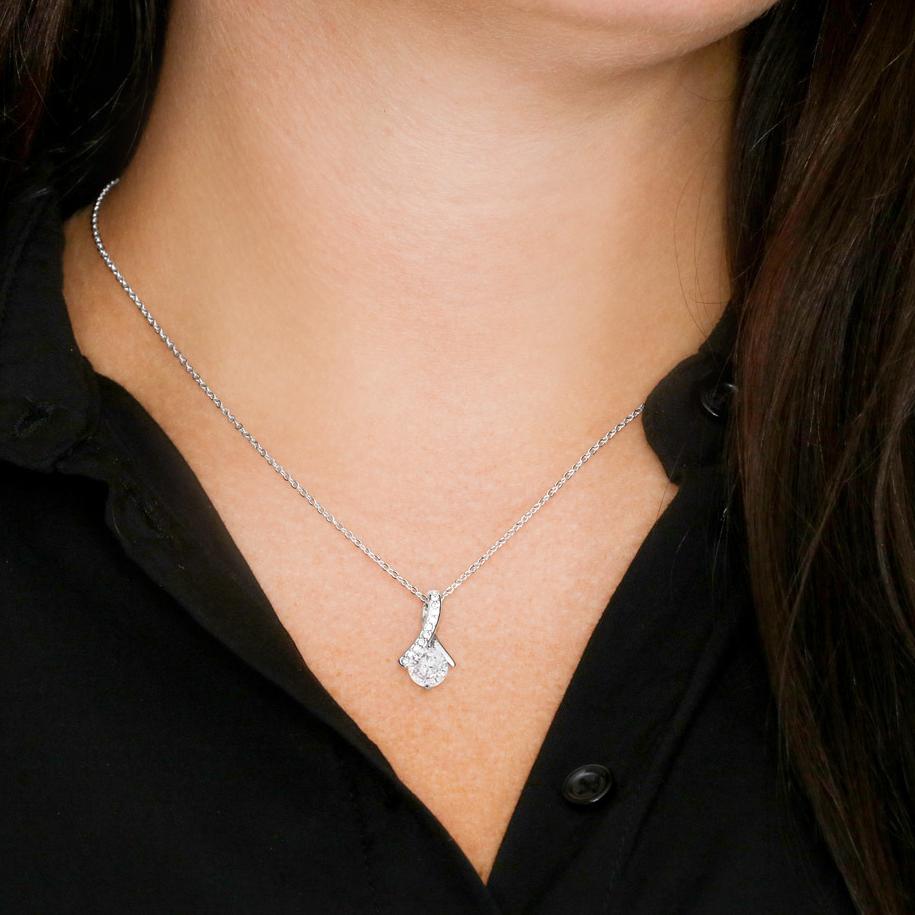 To My Daughter-In-Law - Alluring Beauty 3D Necklace (14k White Gold)