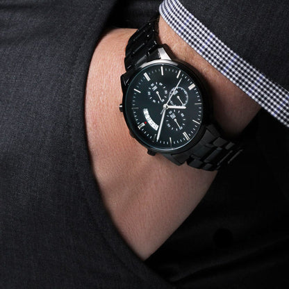 "Father & Grandpa" Engraved Mens Luxury Chronograph Watch