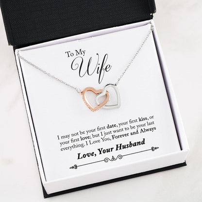 Husband To Wife - "Last Everything" Interlocking Hearts 3D Necklace